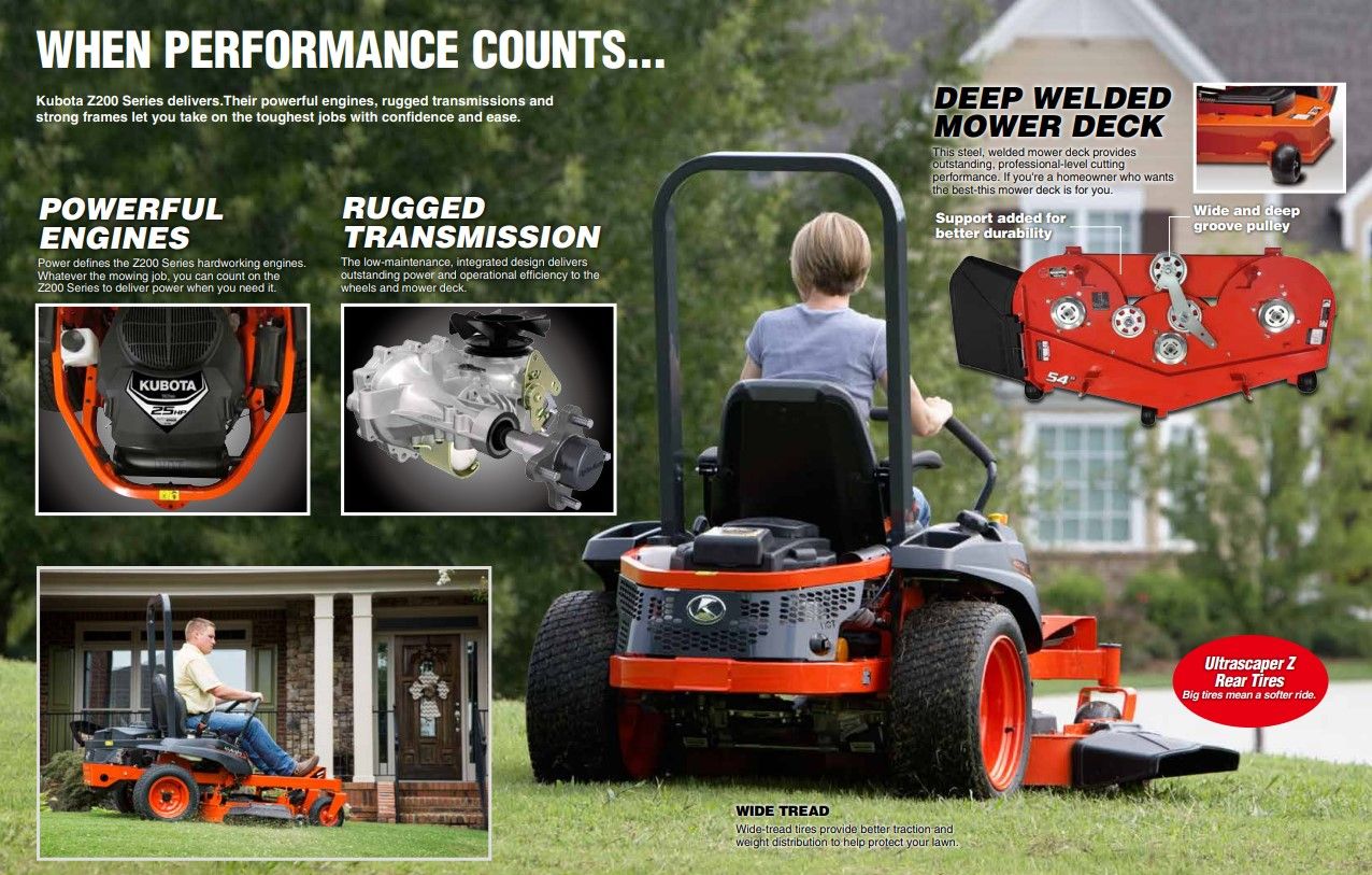 Kubota z200 series discount price